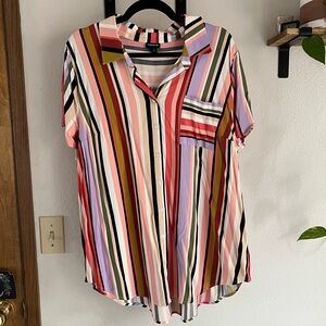 Torrid Multicolored Striped Blouse | 2X | Like New